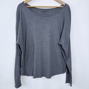 Peruvian Connection Long Sleeve‎ T Shirt Womens Size L Gray Pima Cotton Blend